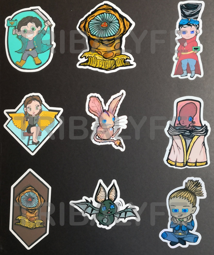 Complete Holographic Collection Vinyl Sticker Sheet - Dune Chibi / Anime Art