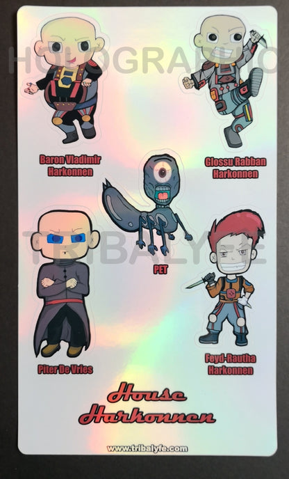 Complete Holographic Collection Vinyl Sticker Sheet - Dune Chibi / Anime Art